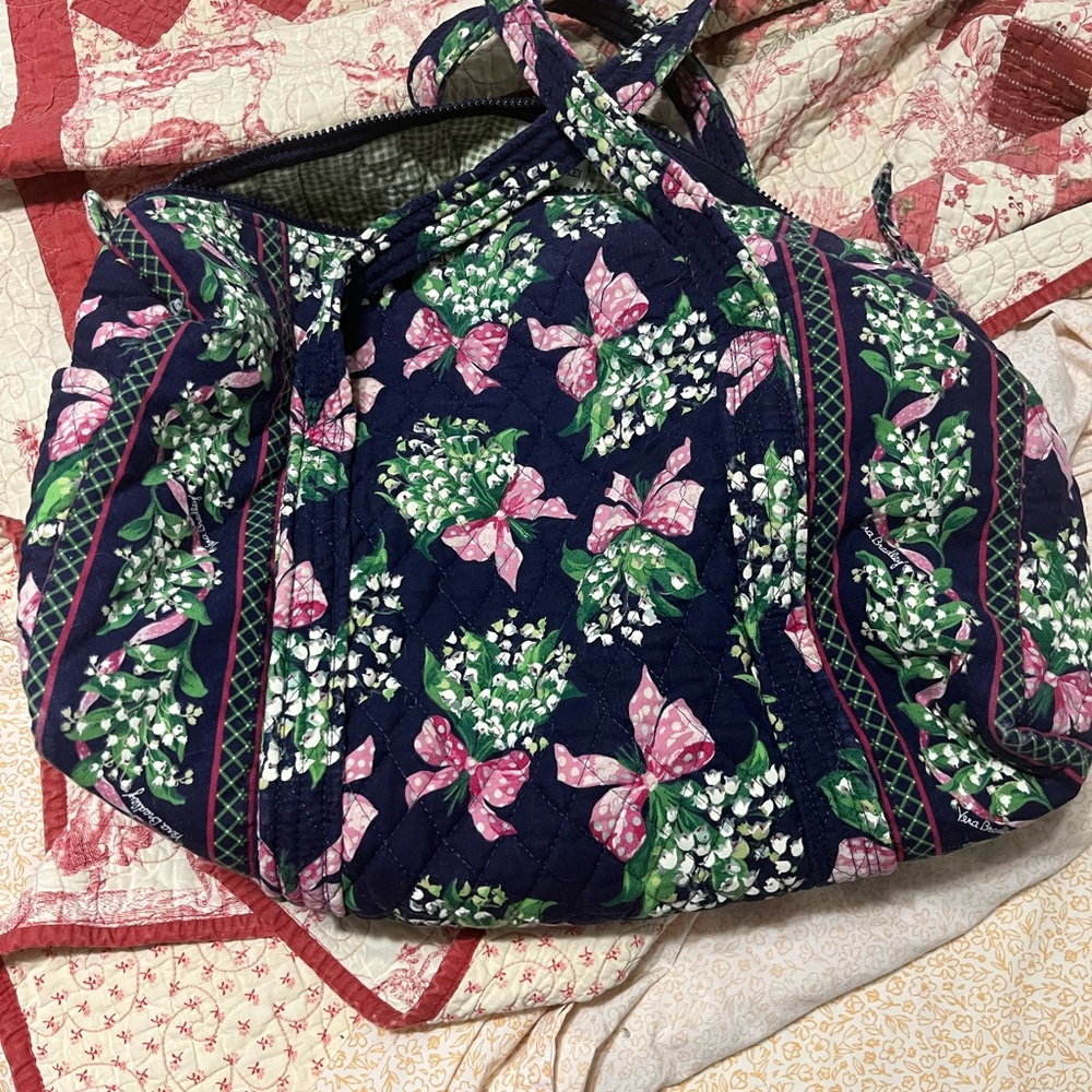 Vintage 90s Vera Bradley Return To Happiness Lily Duffle Purse Tote Bag